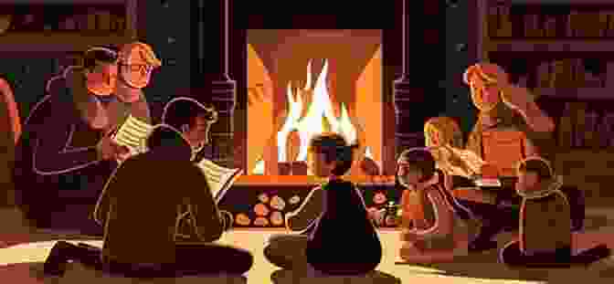 A Cozy Illustration Of A Family Gathered Around A Fireplace On Christmas Eve, Reading 'The Night Before Christmas.' The Night Before Christmas Clement C Moore