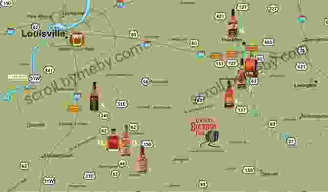 A Map Of The Kentucky Bourbon Trail, With Markers For Participating Distilleries Bourbon: The Story Of Kentucky Whiskey