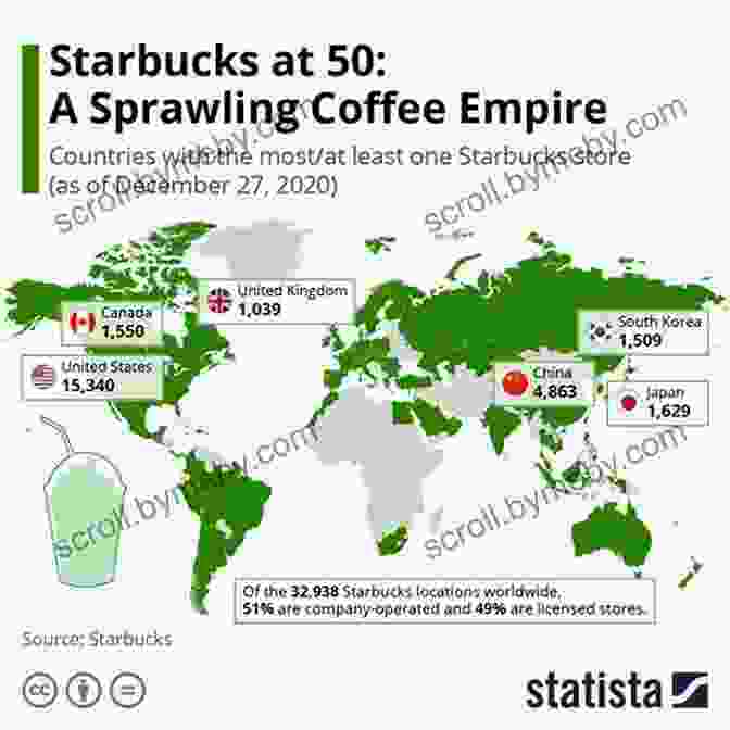 A Map Showcasing The Global Presence Of Starbucks, With Coffee Cups Marking Its Locations Howard Schultz Biography: The Starbucks Billionaire