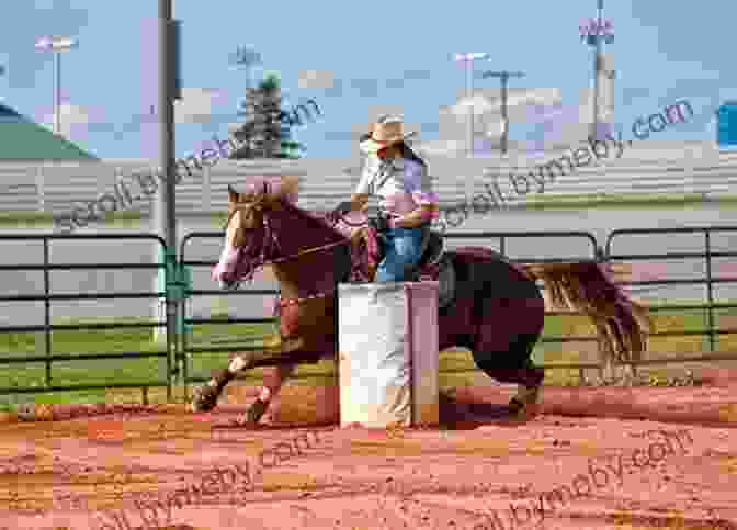 A Rider And Horse Racing Around A Barrel An To Barrel Racing