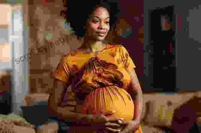 A Smiling Black Mother To Be Cradling Her Belly. Having Your Baby: For The Special Needs Of Black Mothers To Be From Conception To Newborn Care