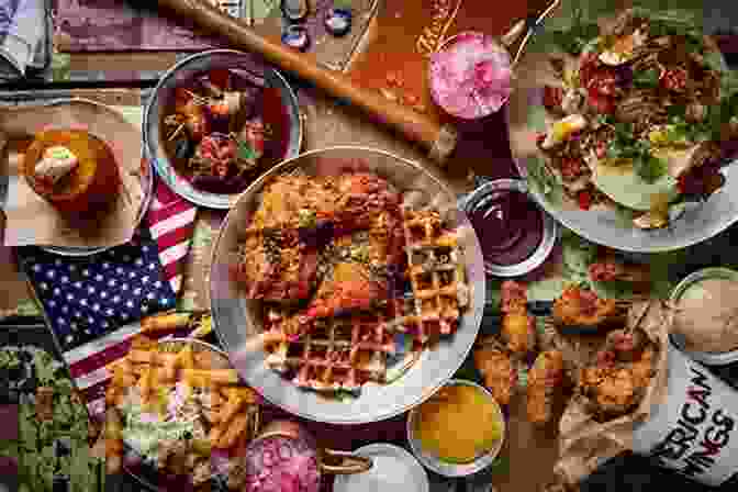 A Vibrant Montage Of Culinary Delights From Different US States, Showcasing The Diverse Flavors And Iconic Dishes. The Great American Cookbook: 500 Time Testes Recipes: Favorite Food From Every State