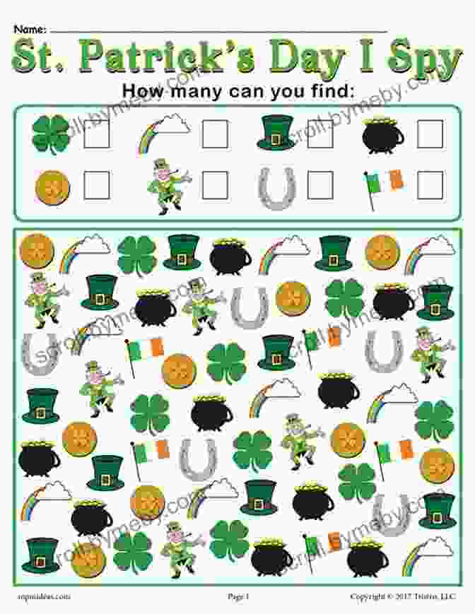 Find And Count All The Saint Patrick Day Related Items Leprechauns And More An Book Cover I Spy With My Little Eye St Patrick S Day For Kids Ages 2 5: Find And Count All The Saint Patrick S Day Related Items Leprechauns And More An Activity For Children Toddlers And Preschoolers