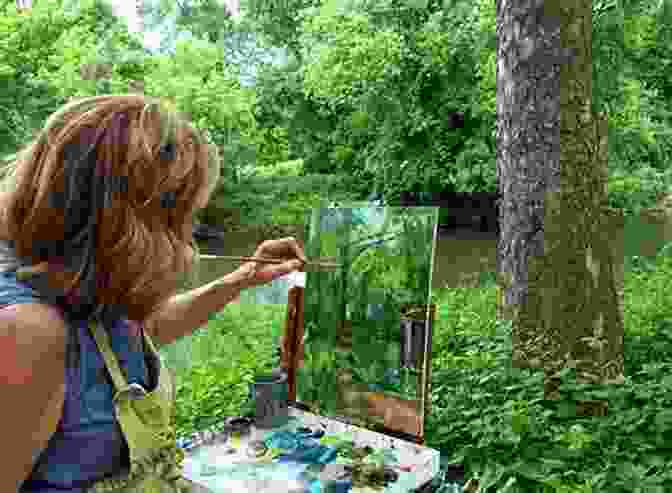 Helena Nelson, Renowned Artist And Author, Painting En Plein Air, Capturing The Beauty Of Nature Directly On Her Canvas. Abstract Nature: Painting The Natural World With Acrylics Watercolour And Mixed Media