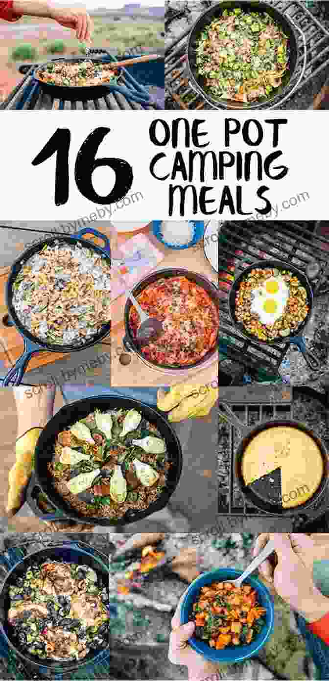 One Pot Meals Camping Cookbook Cover Featuring A Camper Cooking Over A Campfire One Pot Meals Camping Cookbook: Quick And Easy One Pot Recipes For Soups Stews Pasta Rice Beans And More (Camp Cooking)